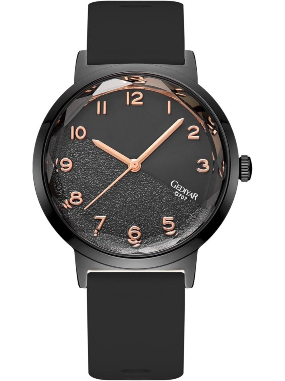 Women's All Black Analog Quartz Silicone Timepiece Waterproof Casual Wrist Watch